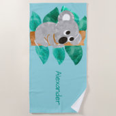 Waterverf Koala Beer Kinder Aangepersonaliseerde S Strandlaken (Voorkant)
