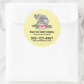 Waterverf Koala Beren Cute Ma & Baby Business Ronde Sticker (Tas)