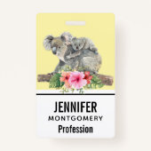 Waterverf Koala Beren Cute Mama & Baby Badge (Achterkant)