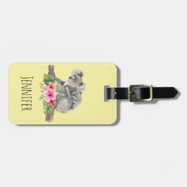 Waterverf Koala Beren Cute Mama & Baby Bagagelabel
