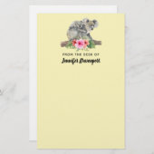 Waterverf Koala Beren Cute Mama & Baby Briefpapier (Voorkant / Achterkant)