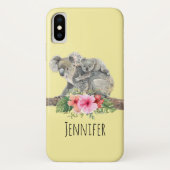 Waterverf Koala Beren Cute Mama & Baby Case-Mate iPhone Case (Achterkant)