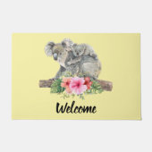 Waterverf Koala Beren Cute Mama & Baby Deurmat (Voorkant)
