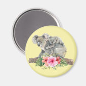 Waterverf Koala Beren Cute Mama & Baby Magneet (Voorkant / Achterkant)