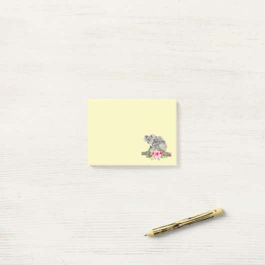 Waterverf Koala Beren Cute Mama & Baby Post-it® Notes (Op bureau)