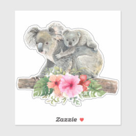 Waterverf Koala Beren Cute Mama & Baby Sticker