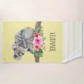 Waterverf Koala Beren Cute Mama & Baby Strandlaken (Voorkant)