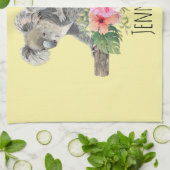 Waterverf Koala Beren Cute Mama & Baby Theedoek (Gevouwen)