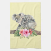 Waterverf Koala Beren Cute Mama & Baby Theedoek (Verticaal)