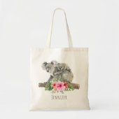 Waterverf Koala Beren Cute Mama & Baby Tote Bag (Voorkant)