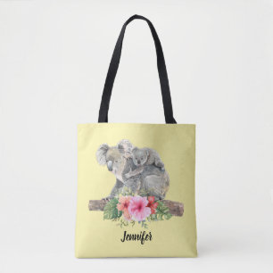 Waterverf Koala Beren Cute Mama & Baby Tote Bag