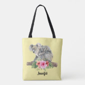 Waterverf Koala Beren Cute Mama & Baby Tote Bag (Achterkant)