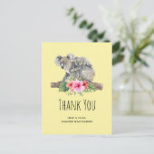 Waterverf Koala Beren kletsen mama en Baby Dank je Briefkaart (Staand voorkant)