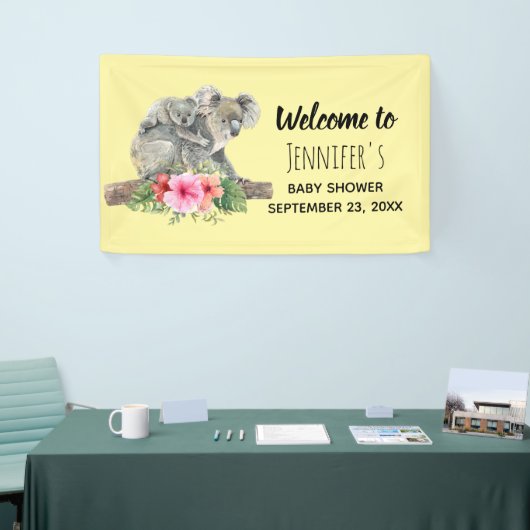 Waterverf Koala Beren Schattige Baby shower Spandoek (Beurs)