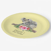 Waterverf Koala Beren Schattige Mam & Baby Baby sh Papieren Bordje (Gekanteld)