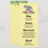 Waterverf Koala Beren Schattige Mam & Baby Menu Kaart (Voorkant / Achterkant)