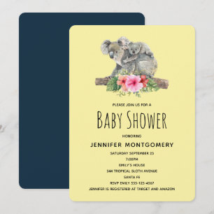 Waterverf Koala Beren Schattige Mam & Baby shower Kaart