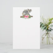 Waterverf Koala Beren Schattige Moeder & Baby Brie Briefpapier (Staand voorkant)