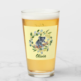 Waterverf Koala en Eucalyptus Krans Glas