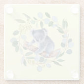 Waterverf Koala en Eucalyptus Wreath Glazen Onderzetter (Achterkant)