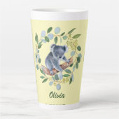 Waterverf Koala en Eucalyptus Wreath Latte Mok (Voorkant)
