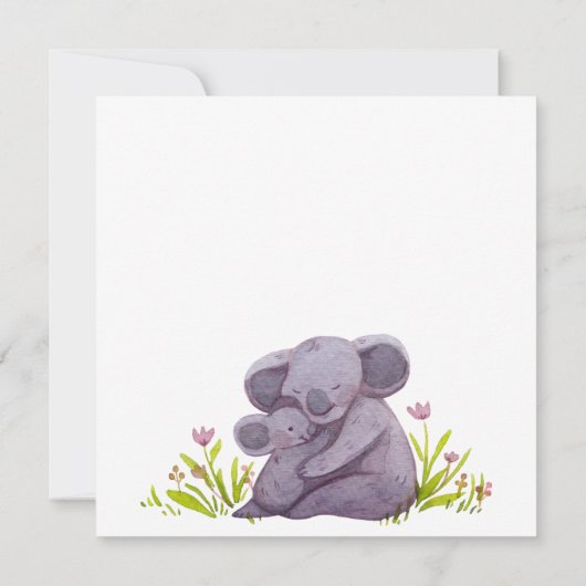 Waterverf Koala Familie Kaart (Achterkant)