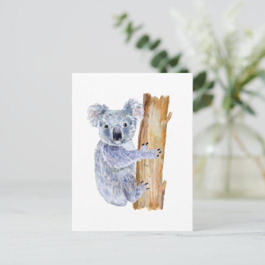 Waterverf koala illustratie briefkaart (Staand voorkant)