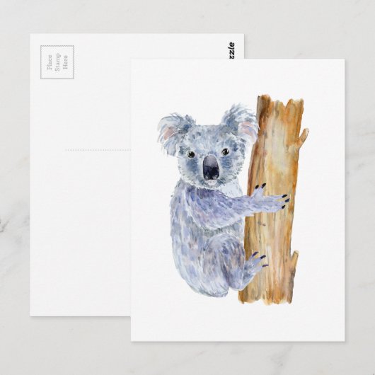 Waterverf koala illustratie briefkaart (Voorkant / Achterkant)