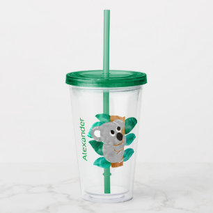 Waterverf Koala Kinder Persoonlijke Stomme Groen Acryl Drinkbeker