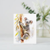 Waterverf Koala Klimt Eucalyptus Briefkaart (Staand voorkant)
