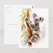 Waterverf Koala Klimt Eucalyptus Briefkaart (Voorkant / Achterkant)