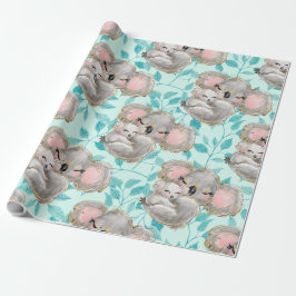 Waterverf Koala Mam, Baby Greenery Wrapping Paper Cadeaupapier