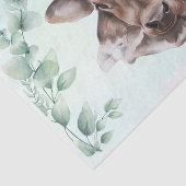 Waterverf Koe Baby Calf Eucalyptus Tissuepapier (Detail)