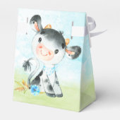 Waterverf Koe Baby shower Boerderij Bedankdoosjes (Achterkant)