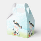 Waterverf Koe Baby shower Boerderij Bedankdoosjes (Achterkant)