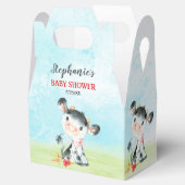 Waterverf Koe Baby shower Boerderij Bedankdoosjes (Geopend)