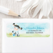 Waterverf Koe Baby shower Boerderij Etiket (Insitu)