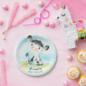 Waterverf Koe Baby shower Boerderij Papieren Bordje (Feest)