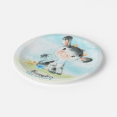 Waterverf Koe Baby shower Boerderij Papieren Bordje (Gekanteld)