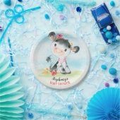 Waterverf Koe Baby shower Boerderij Papieren Bordje (Feest)