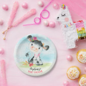 Waterverf Koe Baby shower Boerderij Papieren Bordje (Feest)