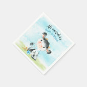 Waterverf Koe Baby shower Boerderij Servet (Hoek)