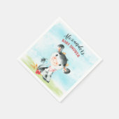 Waterverf Koe Baby shower Boerderij Servet (Hoek)