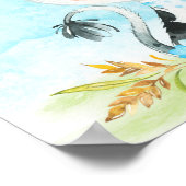 Waterverf Koe Baby shower FarmBaby Shower Poster (Hoek)