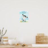 Waterverf Koe Baby shower FarmBaby Shower Poster (Keuken)