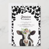 Waterverf Koe Boerderij Verjaardagsfeest Kaart (Voorkant)