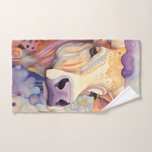 Waterverf Koe Bubble Soft Bad Handdoek (Handdoek)