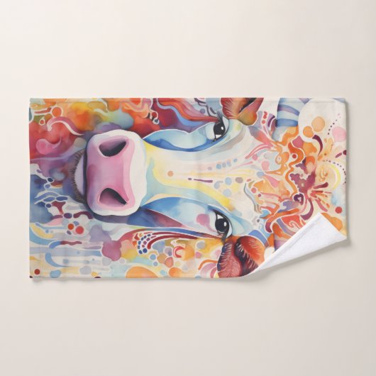 Waterverf Koe Bubble Soft Bad Handdoek (Handdoek)