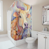 Waterverf Koe Bubble Soft Douchegordijn (In situ)