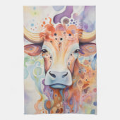 Waterverf Koe Bubble Soft Theedoek (Verticaal)